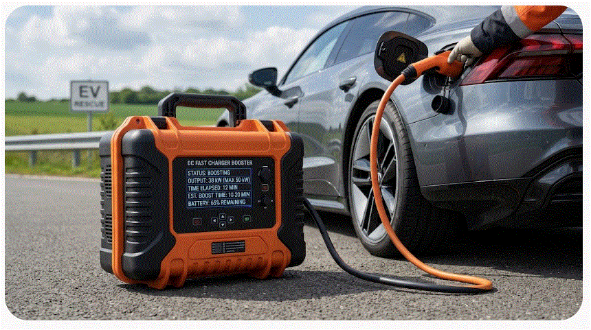 Mobile DC Fast Chargers/ Boosters: Portable battery-powered units